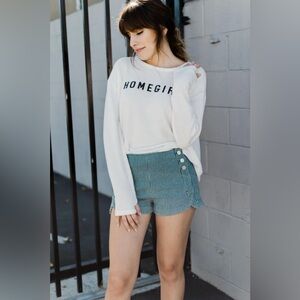 NWT - Adine Undone "Homegirl" Long sleeve. 
Size: S/M - Pit to pit is 23".